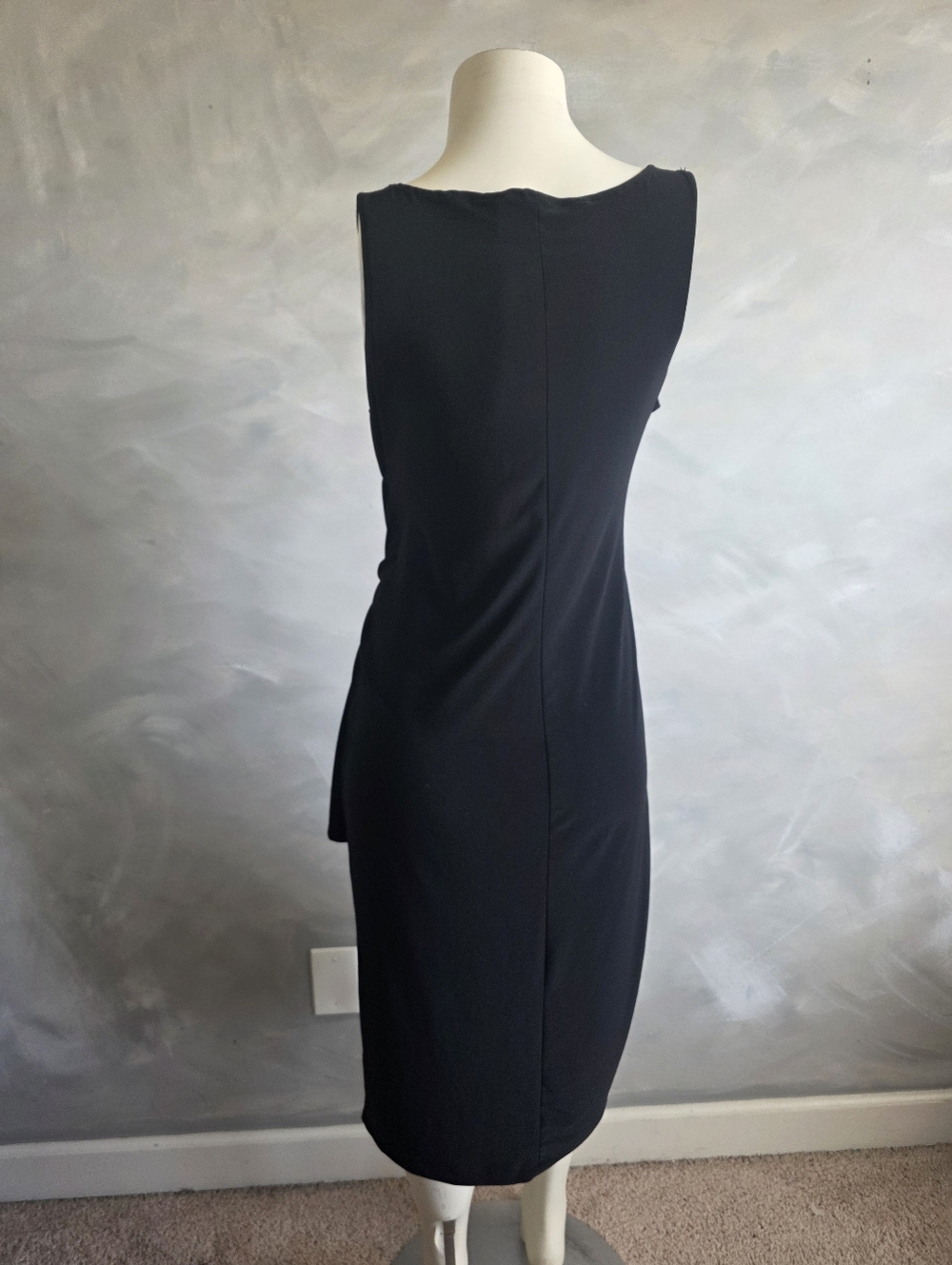 Norma Kamali Sleeveless Tie-Waist Black Jersey Dress Size M Womens - Picture 3 of 12